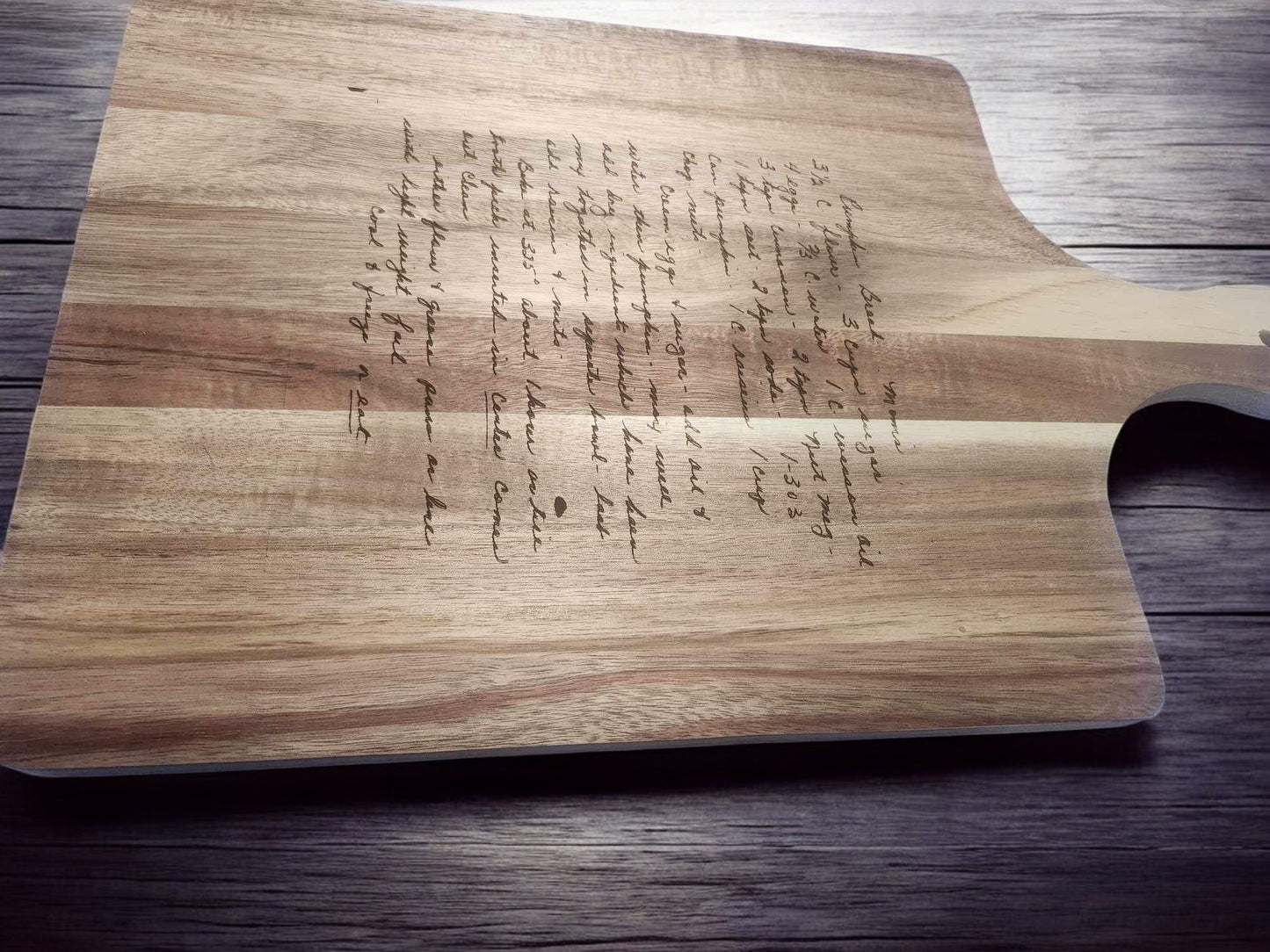 Custom Handwritten Recipe Wooden Cutting Board by M&K Woodcrafts